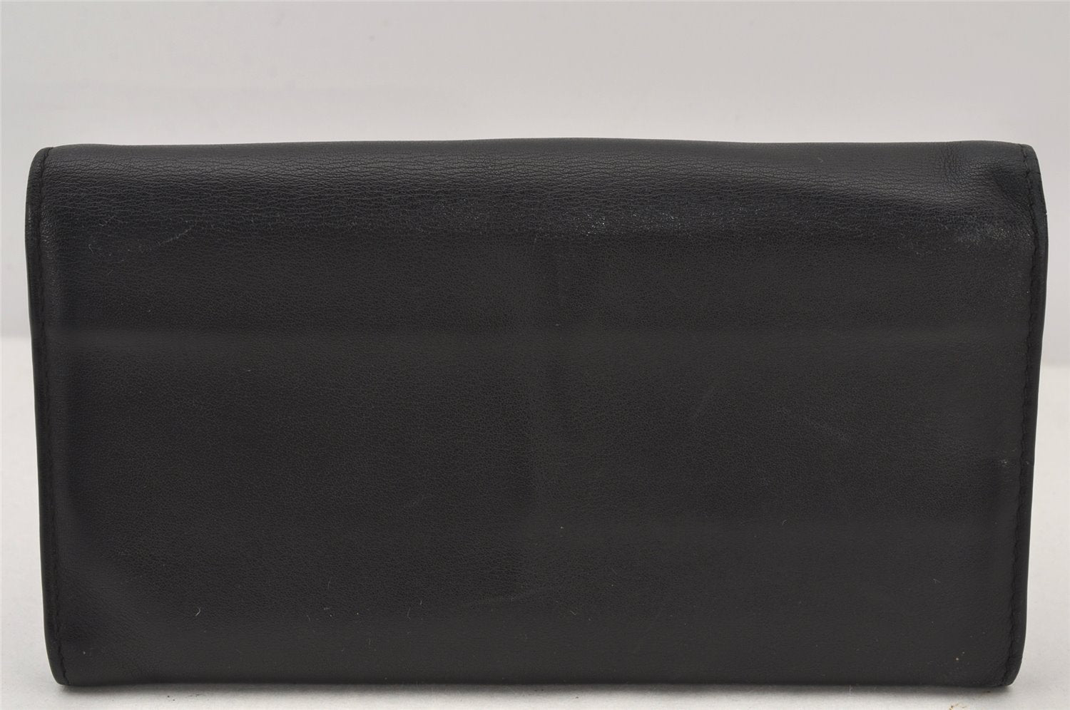 Authentic GUCCI Interlocking G Long Wallet Purse Leather 369663 Black 7058K