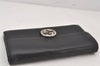 Authentic GUCCI Interlocking G Long Wallet Purse Leather 369663 Black 7058K