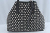 Authentic JIMMY CHOO Vintage Star Studs Leather Shoulder Tote Bag Black 7062K