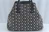 Authentic JIMMY CHOO Vintage Star Studs Leather Shoulder Tote Bag Black 7062K