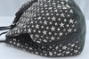 Authentic JIMMY CHOO Vintage Star Studs Leather Shoulder Tote Bag Black 7062K