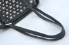 Authentic JIMMY CHOO Vintage Star Studs Leather Shoulder Tote Bag Black 7062K
