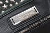 Authentic JIMMY CHOO Vintage Star Studs Leather Shoulder Tote Bag Black 7062K