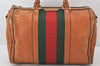 Authentic GUCCI Web Sherry Line 2Way Hand Bag Leather 247205 Brown 7064K