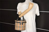 Authentic Burberrys Nova Check Canvas Leather Vanity Hand Bag Purse Beige 7065K