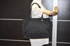 Authentic CHANEL New Travel Line Shoulder Tote Bag Nylon Leather Black 7066J