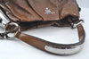 Authentic PRADA Vintage Enamel Shoulder Tote Bag Brown 7067J