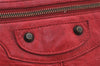 Authentic BALENCIAGA Classic The Courier Shoulder Bag Leather 159671 Red 7067K