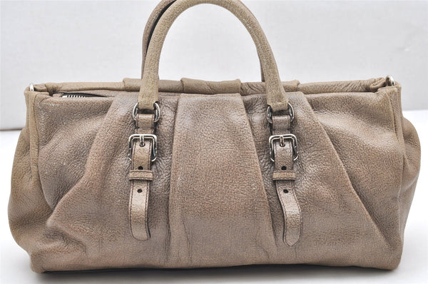 Authentic PRADA Leather Nappa 2Way Shoulder Hand Bag Purse BN1602 Brown 7068K