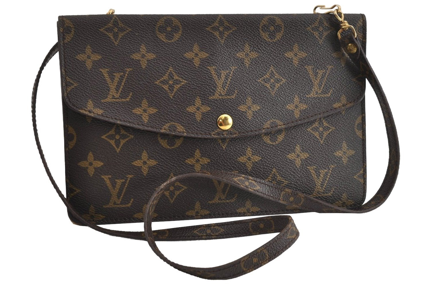 Auth Louis Vuitton Monogram Pochette Double Rabat Shoulder Bag M51815 Junk 7070I