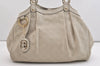 Authentic GUCCI Sukey Guccissima Hand Tote Bag GG Leather 211944 White 7070J