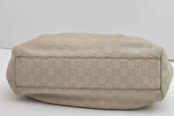 Authentic GUCCI Sukey Guccissima Hand Tote Bag GG Leather 211944 White 7070J