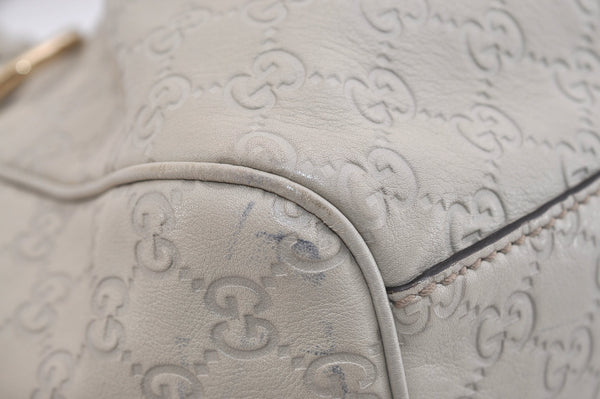 Authentic GUCCI Sukey Guccissima Hand Tote Bag GG Leather 211944 White 7070J