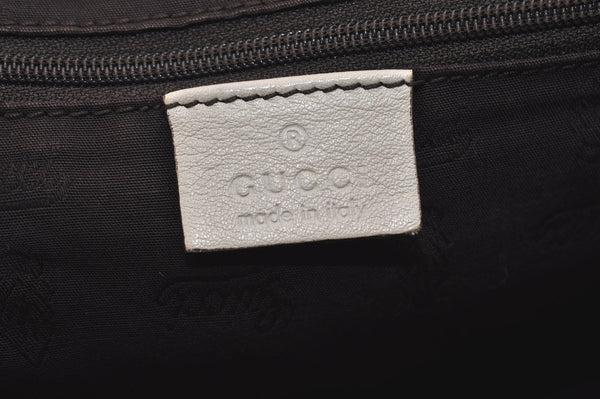 Authentic GUCCI Sukey Guccissima Hand Tote Bag GG Leather 211944 White 7070J