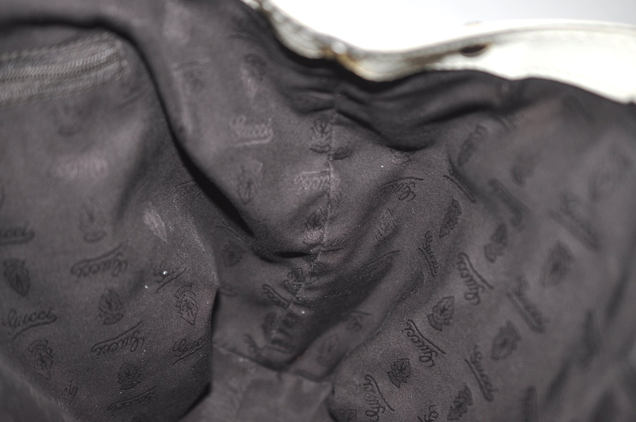 Authentic GUCCI Sukey Guccissima Hand Tote Bag GG Leather 211944 White 7070J