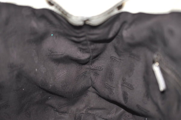 Authentic GUCCI Sukey Guccissima Hand Tote Bag GG Leather 211944 White 7070J