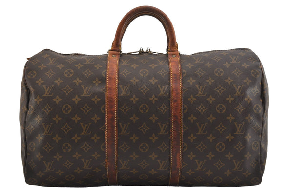 Authentic Louis Vuitton Monogram Keepall 50 Travel Boston Bag M41426 LV 7071J