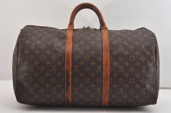Authentic Louis Vuitton Monogram Keepall 50 Travel Boston Bag M41426 LV 7071J