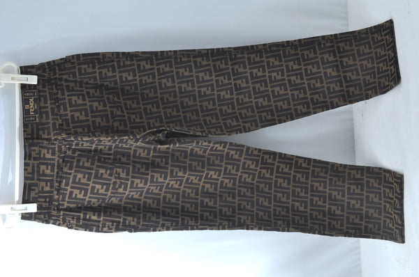 Authentic FENDI Vintage Zucca Pants Canvas USA 31inches Brown 7072M
