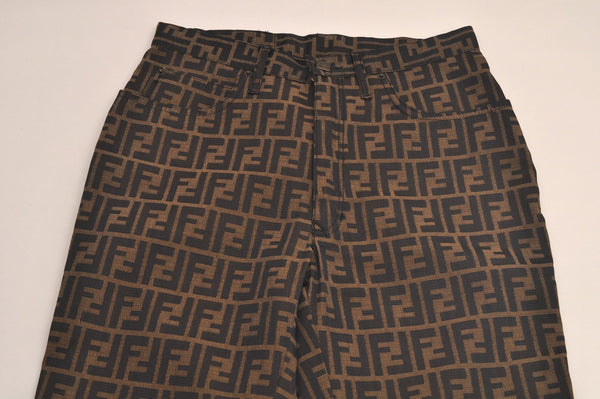 Authentic FENDI Vintage Zucca Pants Canvas USA 31inches Brown 7072M