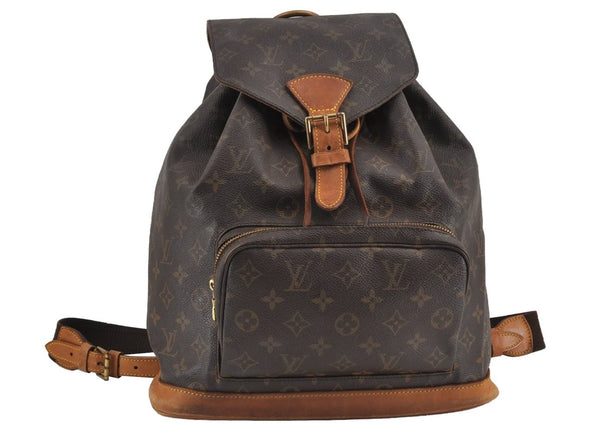 Authentic Louis Vuitton Monogram Montsouris GM Backpack M51135 LV 7073J