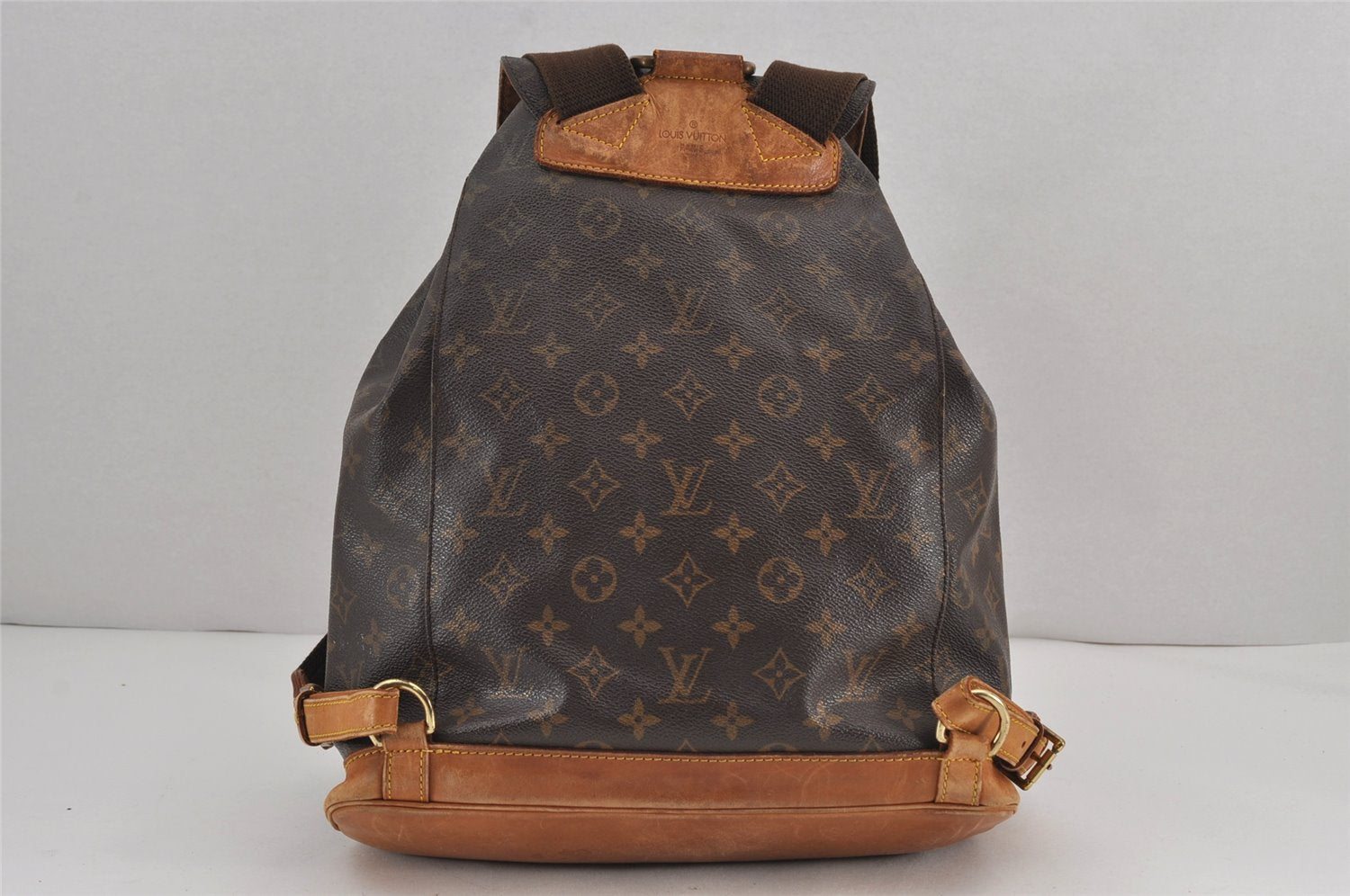 Authentic Louis Vuitton Monogram Montsouris GM Backpack M51135 LV 7073J