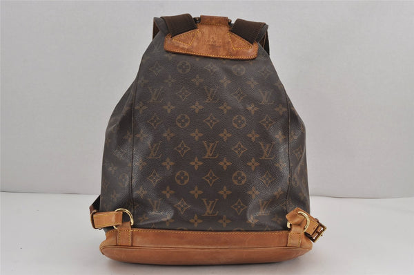 Authentic Louis Vuitton Monogram Montsouris GM Backpack M51135 LV 7073J
