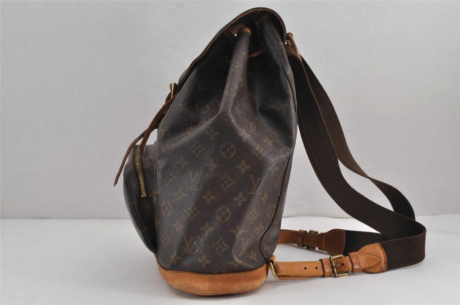 Authentic Louis Vuitton Monogram Montsouris GM Backpack M51135 LV 7073J