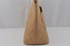 Authentic CHANEL Caviar Skin Medallion CC Logo Shoulder Tote Bag Beige 7074I