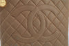 Authentic CHANEL Caviar Skin Medallion CC Logo Shoulder Tote Bag Beige 7074I