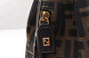 Authentic FENDI Zucca Drawstring Backpack Purse Canvas Leather Brown 7076I