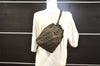 Authentic FENDI Zucca Drawstring Backpack Purse Canvas Leather Brown 7076I