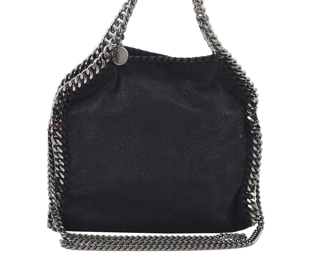 Authentic Stella McCartney Falabella Mini Shoulder Hand Bag Leather Black 7076J