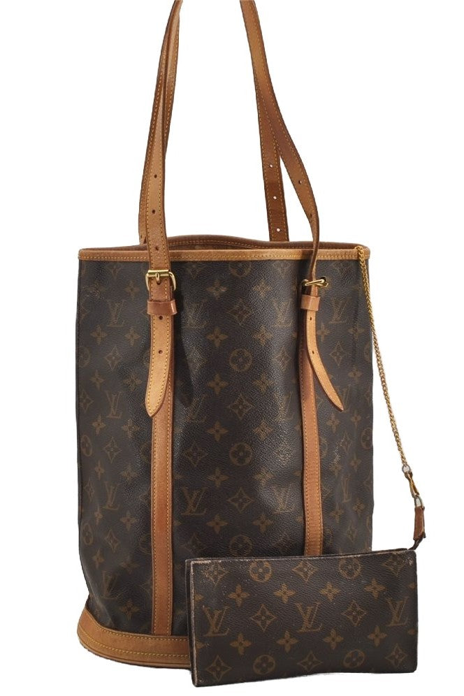 Authentic Louis Vuitton Monogram Bucket GM Shoulder Tote Bag M42236 Junk 7077I