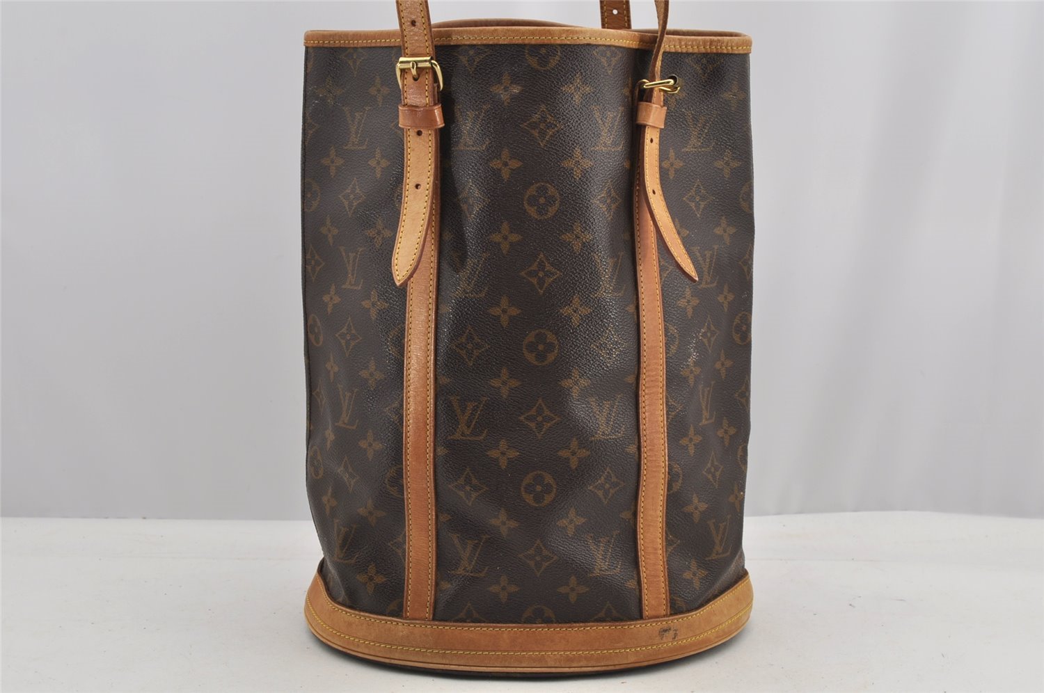 Authentic Louis Vuitton Monogram Bucket GM Shoulder Tote Bag M42236 Junk 7077I