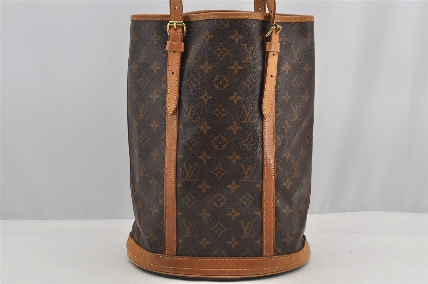 Authentic Louis Vuitton Monogram Bucket GM Shoulder Tote Bag M42236 Junk 7077I