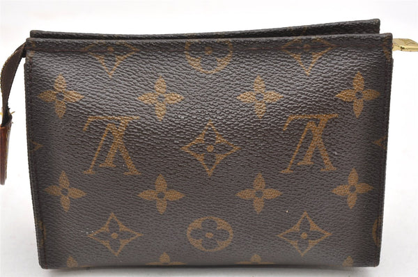 Auth Louis Vuitton Monogram Poche Toilette 15 M47546 Cosmetics Pouch Junk 7077K