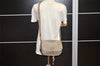 Authentic Chloe Vintage Faye Shoulder Cross Bag Purse Leather Suede Beige 7078K