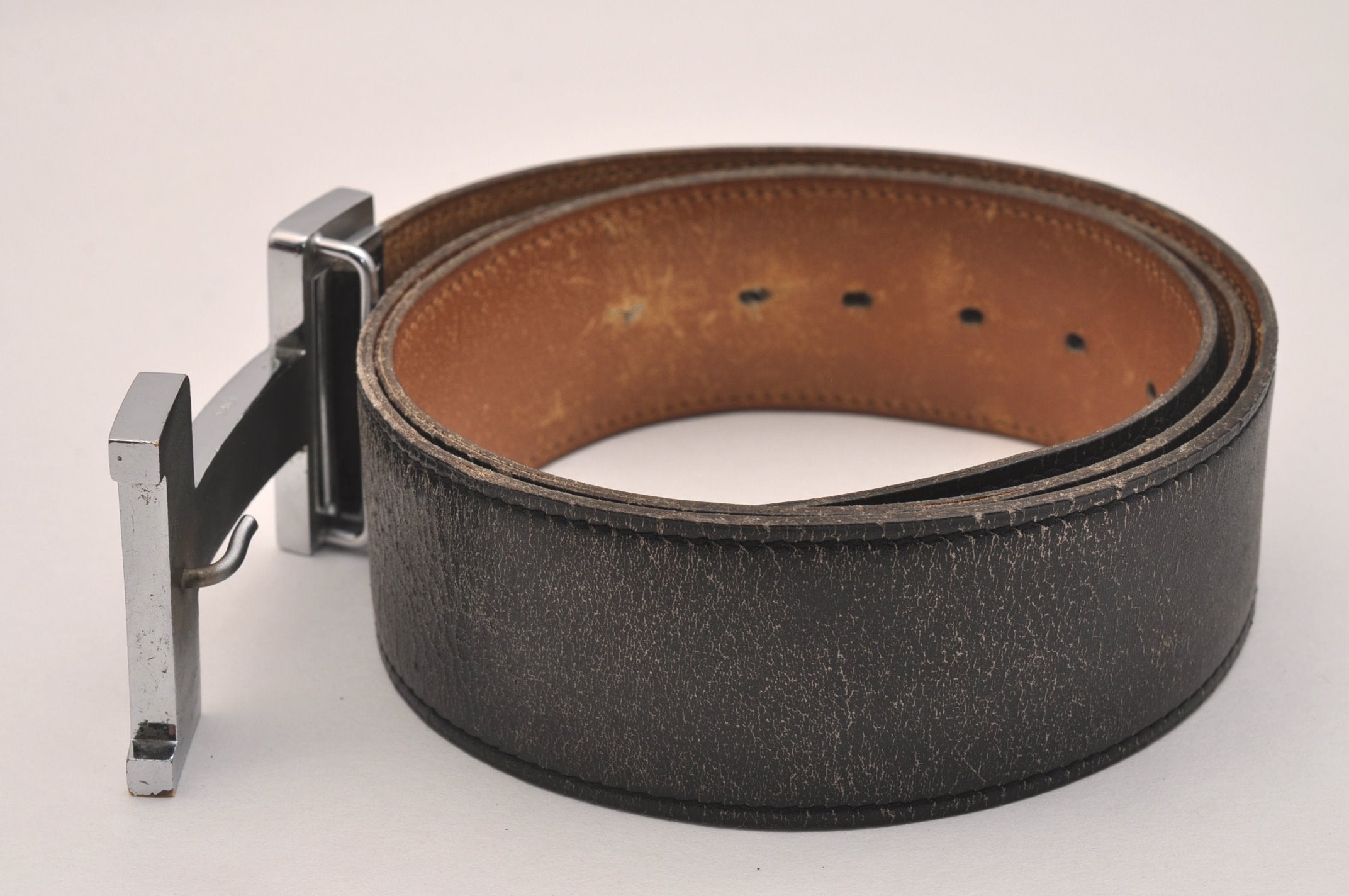 Authentic HERMES Constance Leather Belt Size 90cm 35.4