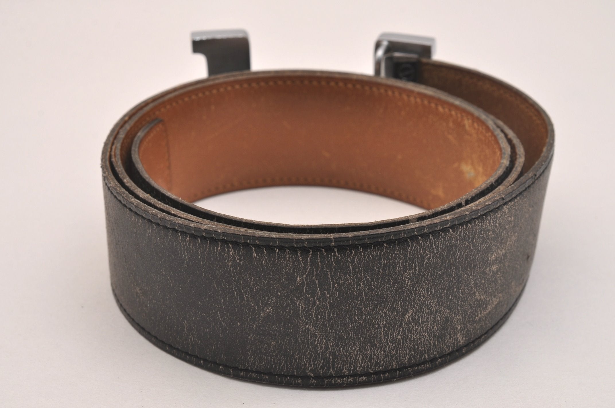 Authentic HERMES Constance Leather Belt Size 90cm 35.4