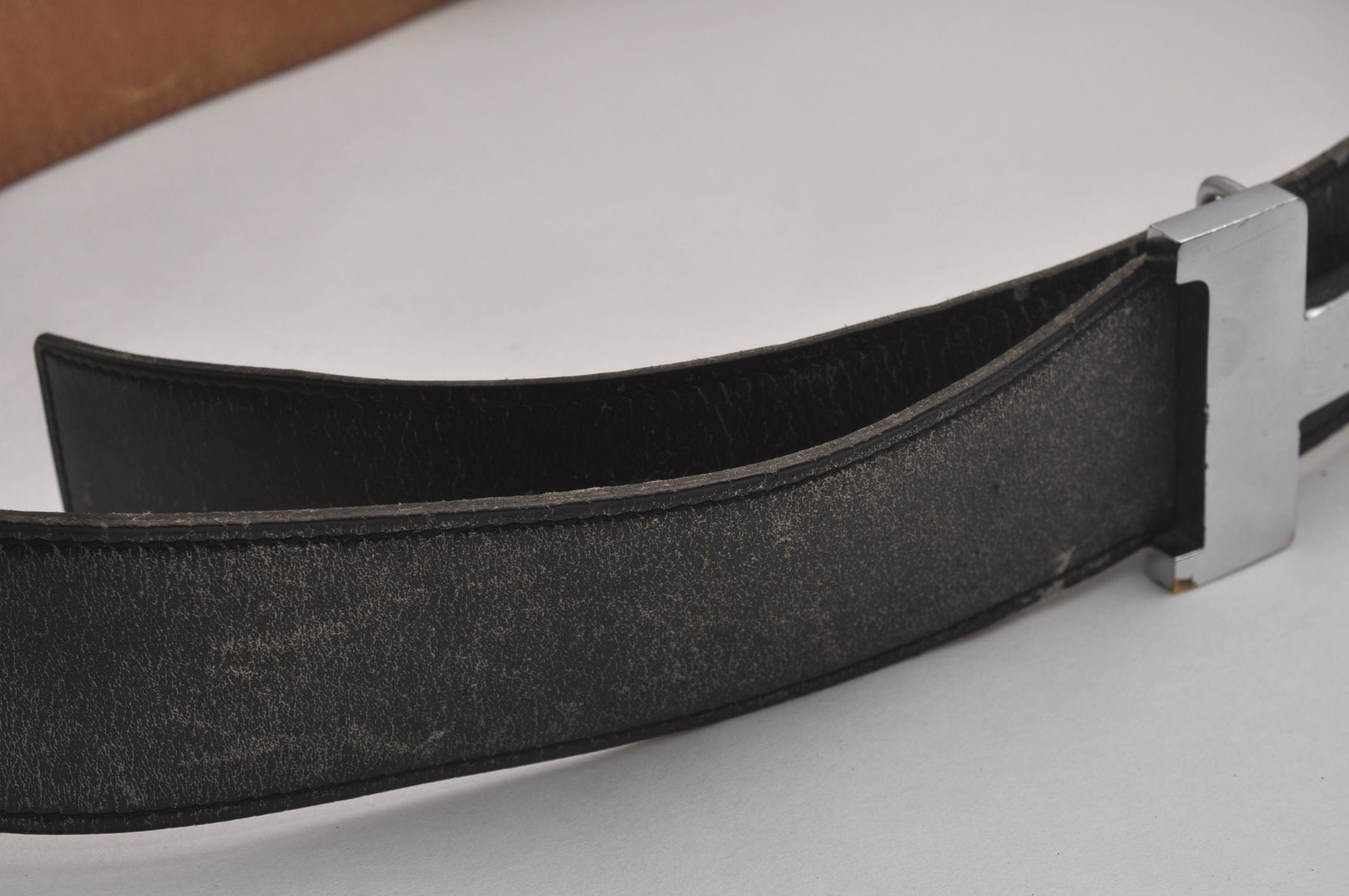 Authentic HERMES Constance Leather Belt Size 90cm 35.4