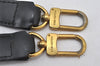 Authentic Louis Vuitton Leather Shoulder Strap Black 43.7-50.2" LV 7081K