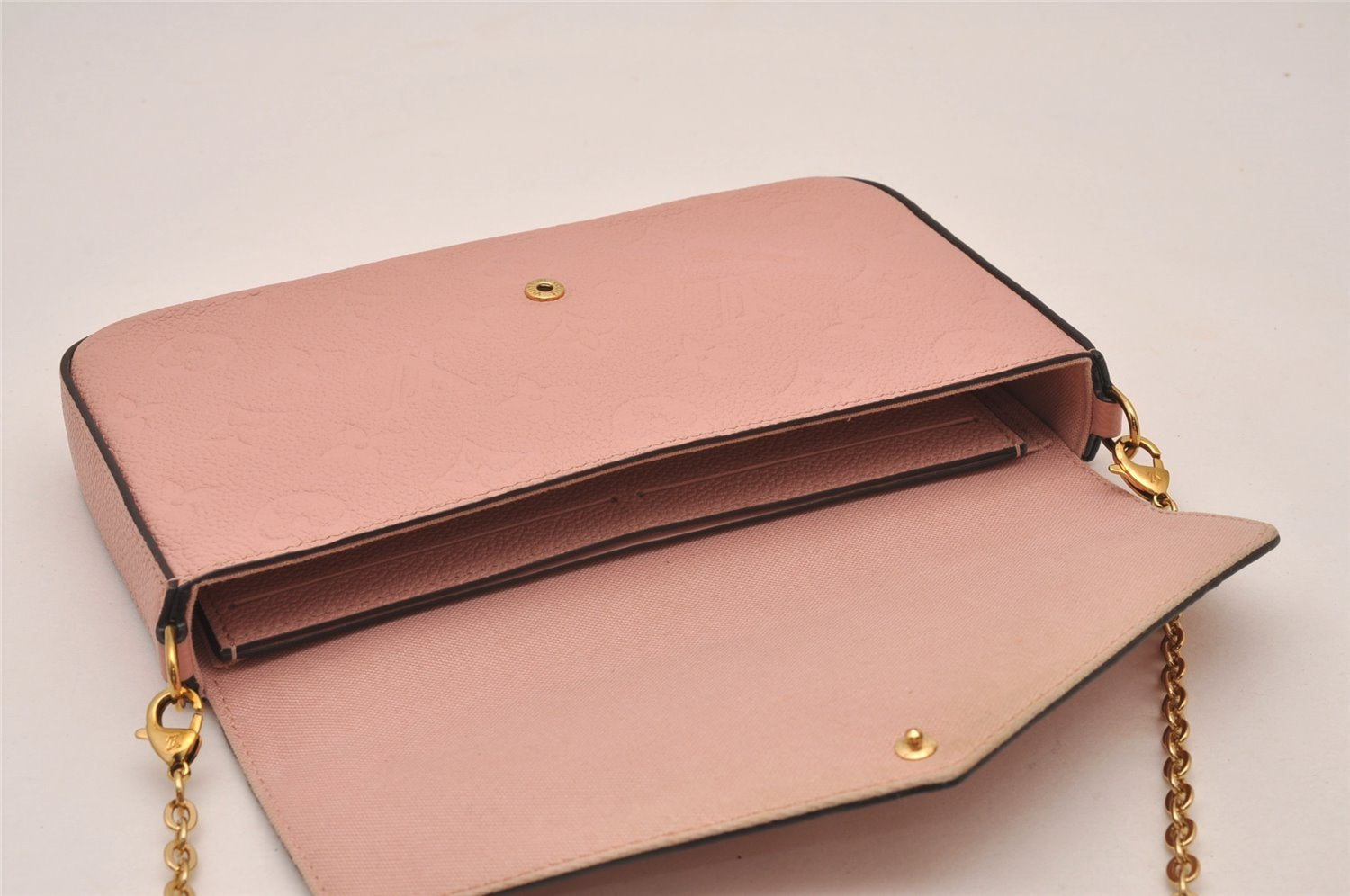 Auth Louis Vuitton Monogram Empreinte Pochette Felice Shoulder Bag Pink 7082I