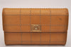 Authentic CHANEL Chocolate Bar CoCo Mark Wallet Purse Leather Yellow 7082J