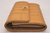 Authentic CHANEL Chocolate Bar CoCo Mark Wallet Purse Leather Yellow 7082J