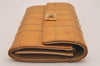 Authentic CHANEL Chocolate Bar CoCo Mark Wallet Purse Leather Yellow 7082J