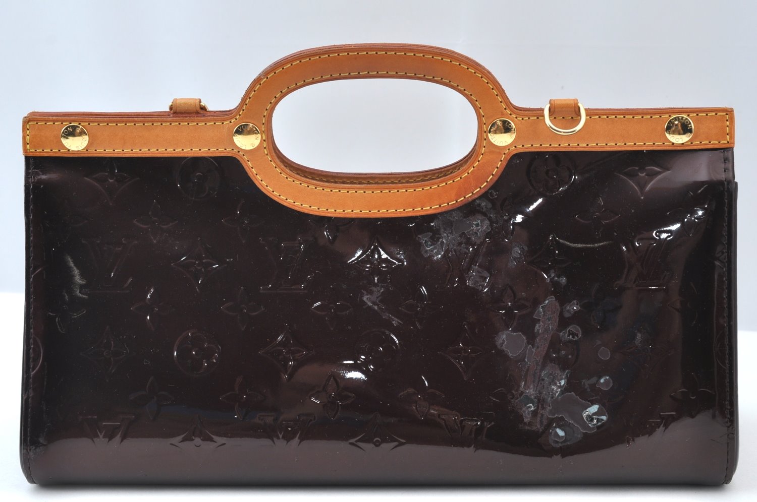 Auth Louis Vuitton Vernis Roxbury Drive 2Way Hand Bag Wine Red M91995 LV 7086H