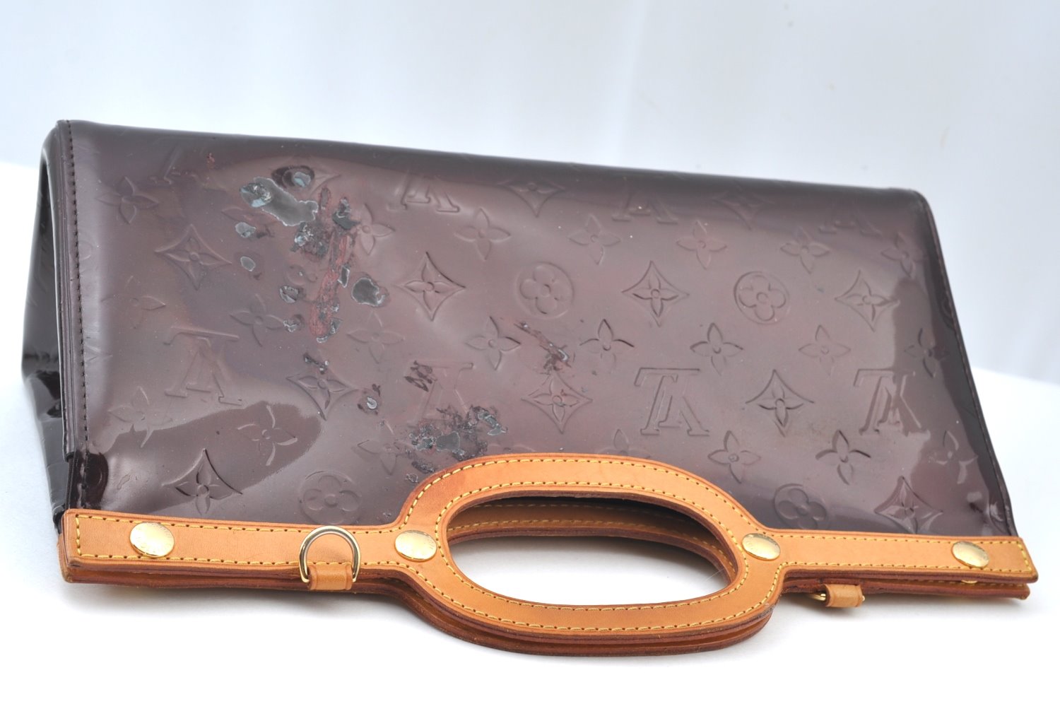 Auth Louis Vuitton Vernis Roxbury Drive 2Way Hand Bag Wine Red M91995 LV 7086H