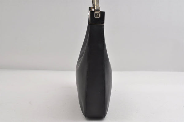 Authentic GUCCI Vintage Shoulder Bag Purse Leather 0013812 Black 7087I