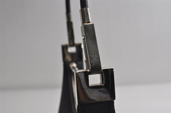 Authentic GUCCI Vintage Shoulder Bag Purse Leather 0013812 Black 7087I